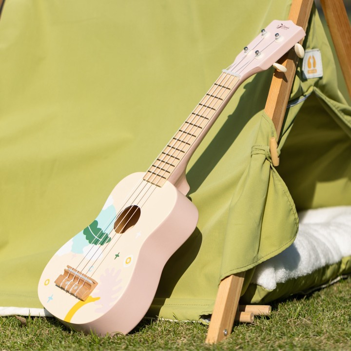 CLASSIC WORLD Wooden Ukulele Guitar for Kids Pink