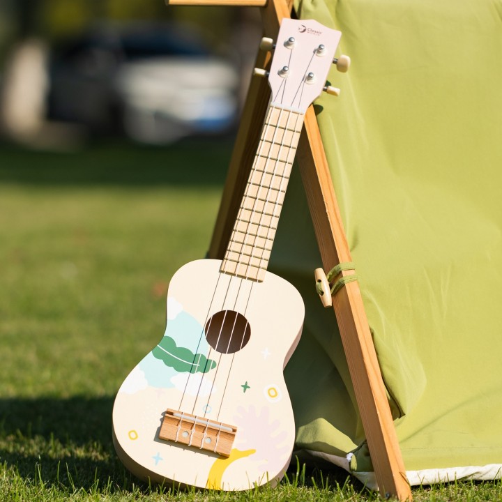 CLASSIC WORLD Wooden Ukulele Guitar for Kids Pink