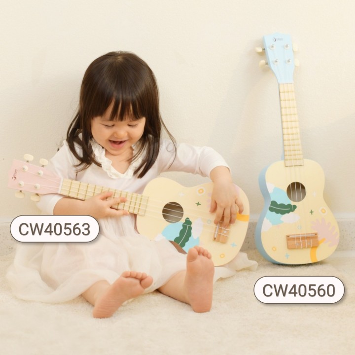 CLASSIC WORLD Wooden Ukulele Guitar for Kids Pink
