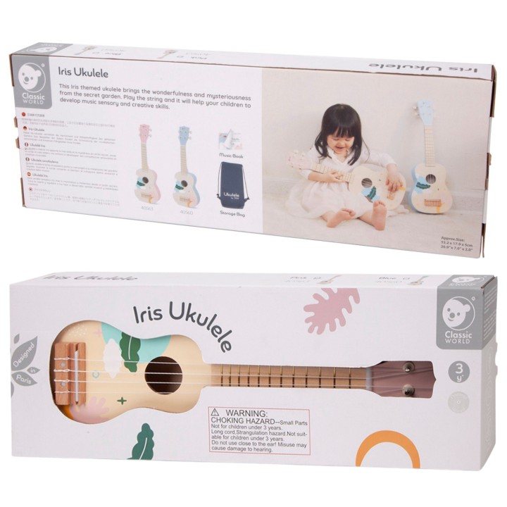 CLASSIC WORLD Wooden Ukulele Guitar for Kids Pink