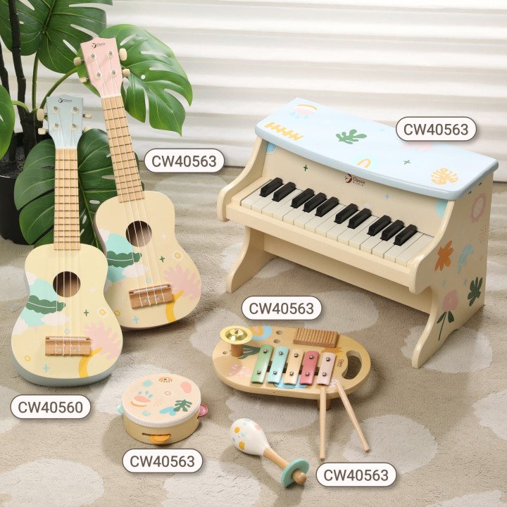 CLASSIC WORLD Wooden Ukulele Guitar for Kids Pink