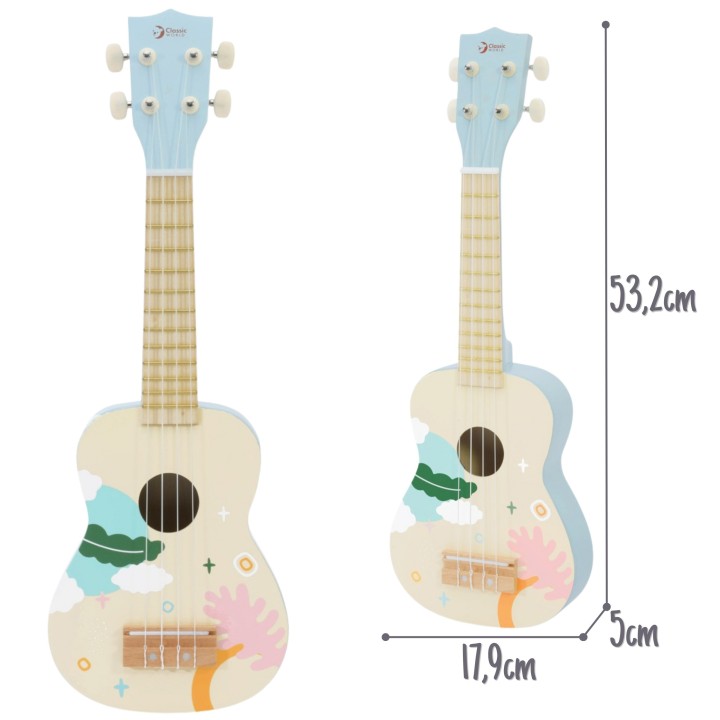Wooden Ukulele for Children CLASSIC WORLD Blue