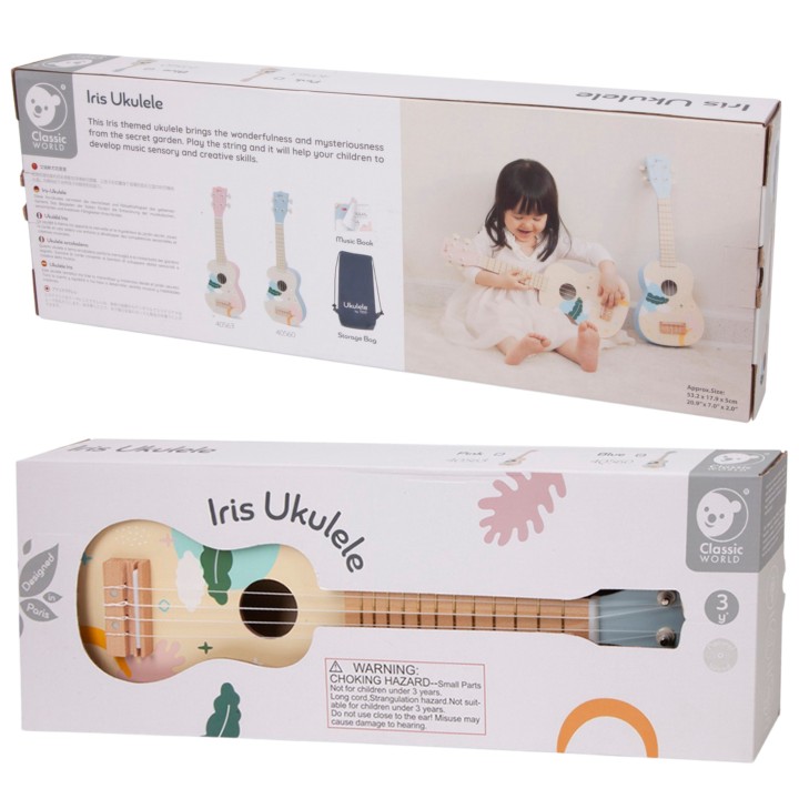 Wooden Ukulele for Children CLASSIC WORLD Blue