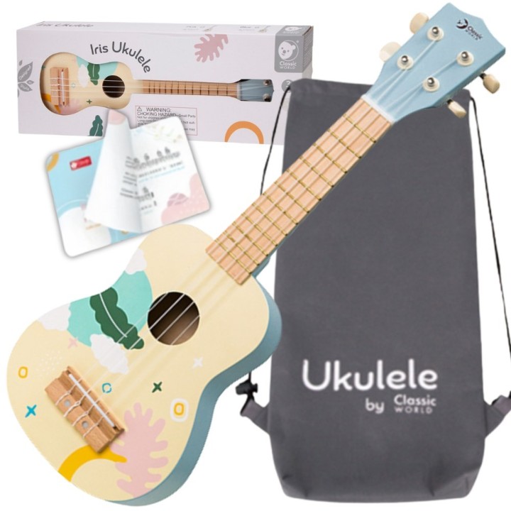 Drewniane Ukulele dla Dzieci CLASSIC WORLD Niebieskie