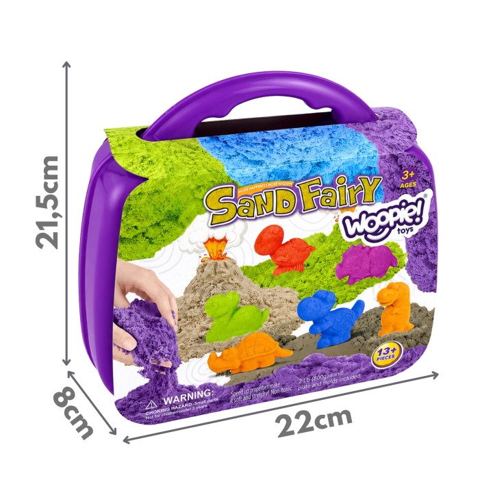 WOOPIE Kinetic Sand Set Dinosaurs Suitcase 19 pcs