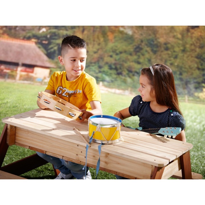 AXI Nick Picnic Table with Bench, Umbrella and Containers