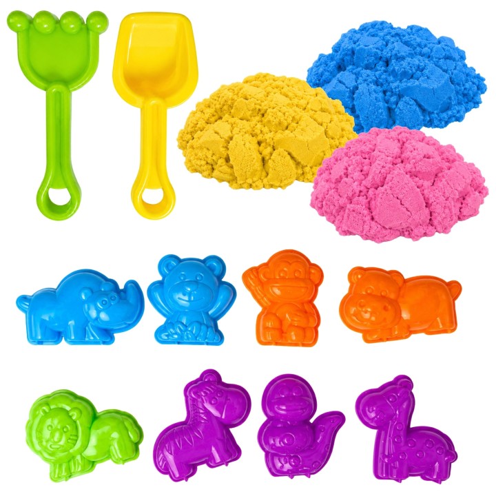 WOOPIE Kinetic Sand Set + Animal Molds Creative Fun