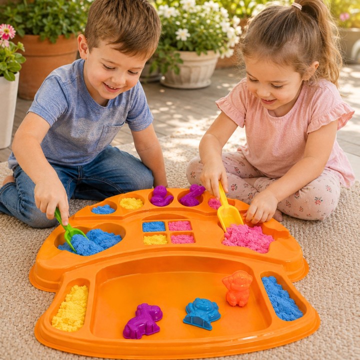 WOOPIE Kinetic Sand Set + Animal Molds Creative Fun