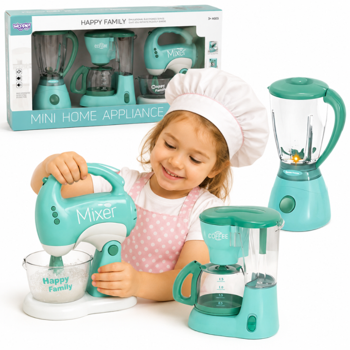 WOOPIE 3-in-1 Household Appliances Set for Children - Mixer, Blender, Food Processor