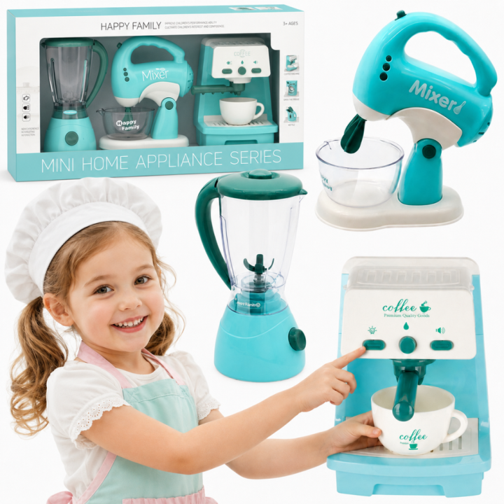 3-in-1 Children's Appliances Set: Coffee Maker, Mixer, Blender | Woopie