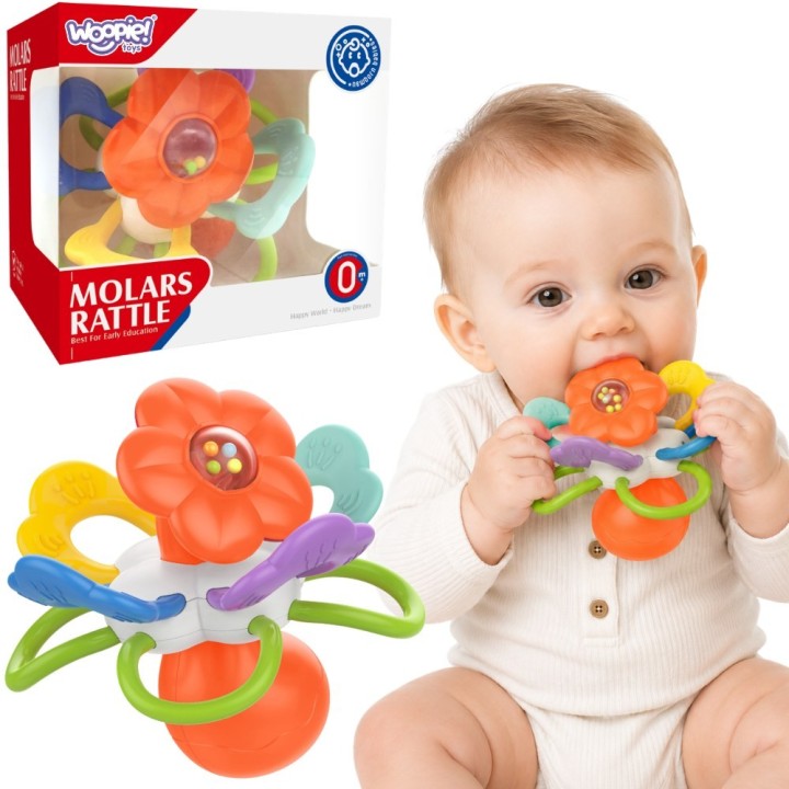 WOOPIE BABY Rattle Flower Sensory Teether Molars Rattle 0m+