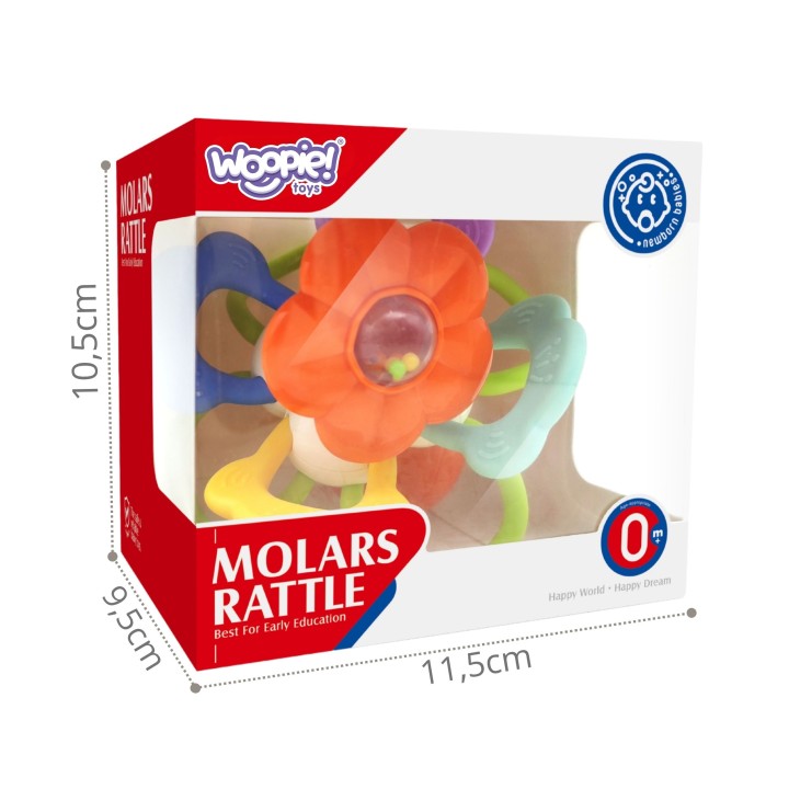 WOOPIE BABY Grzechotka Gryzak Kwiatek Sensoryczny Molars Rattle 0m+