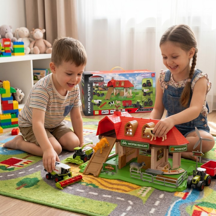 WOOPIE Farm Set, Tractors + Figures, 42 pieces, for children