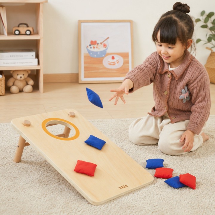 Viga Gra Zręcznościowa 2w1: Kółko-Krzyżyk i Cornhole – Super Zabawka!