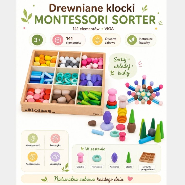 Nature Treasures VIGA blocks - creative play and child development