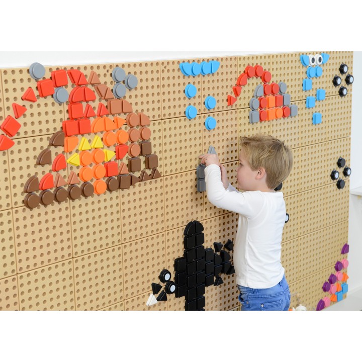 MASTERKIDZ Zestaw Kołeczków 64szt Figury Geometryczne STEM