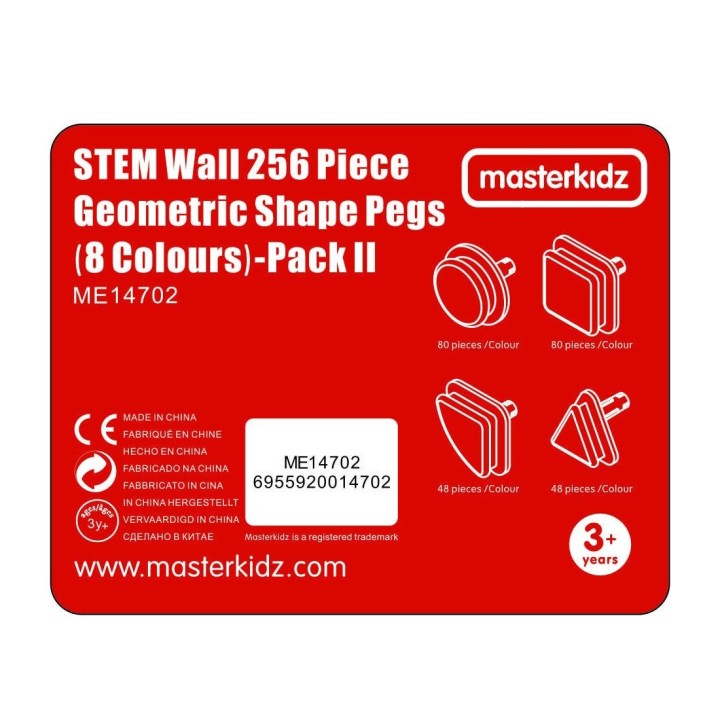 MASTERKIDZ Set of 64 Pins Geometric Shapes STEM