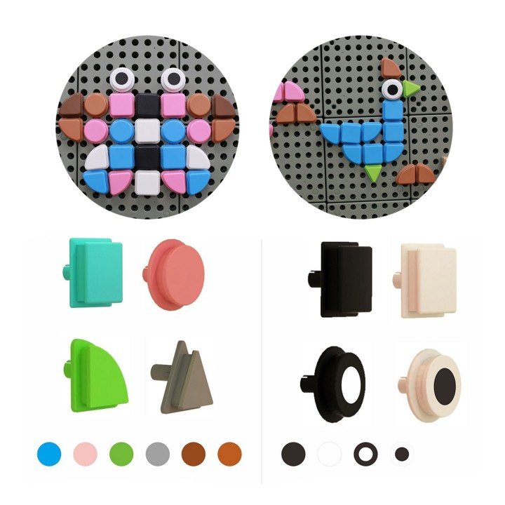 MASTERKIDZ Zestaw Kołeczków 64szt Figury Geometryczne STEM