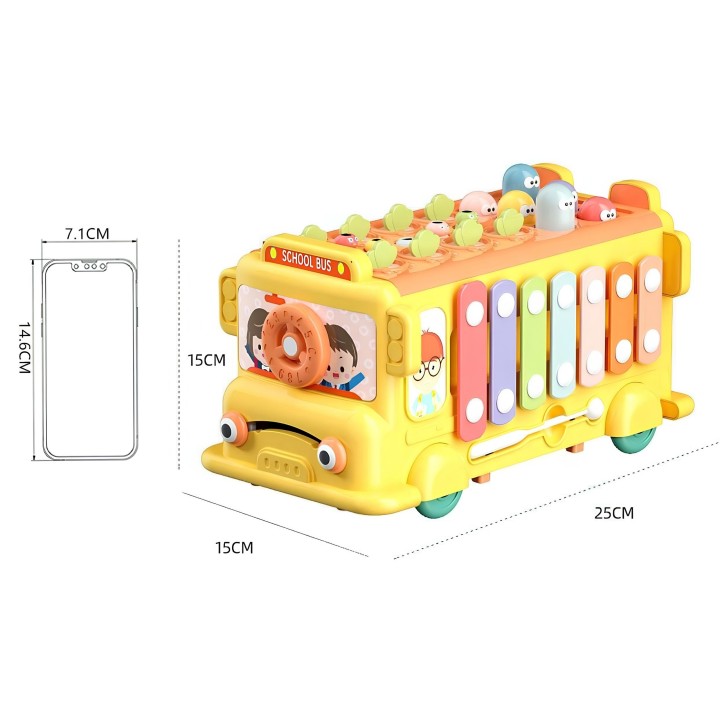 Interaktywny Autobus Montessori 6w1 - Zabawka dla Dzieci +18m