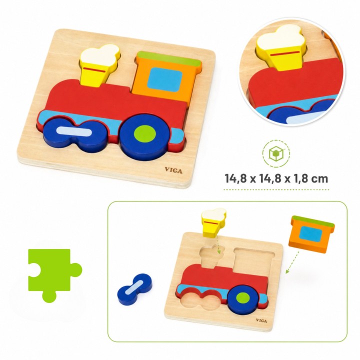 Viga Wooden Train Puzzle - perfect for toddlers