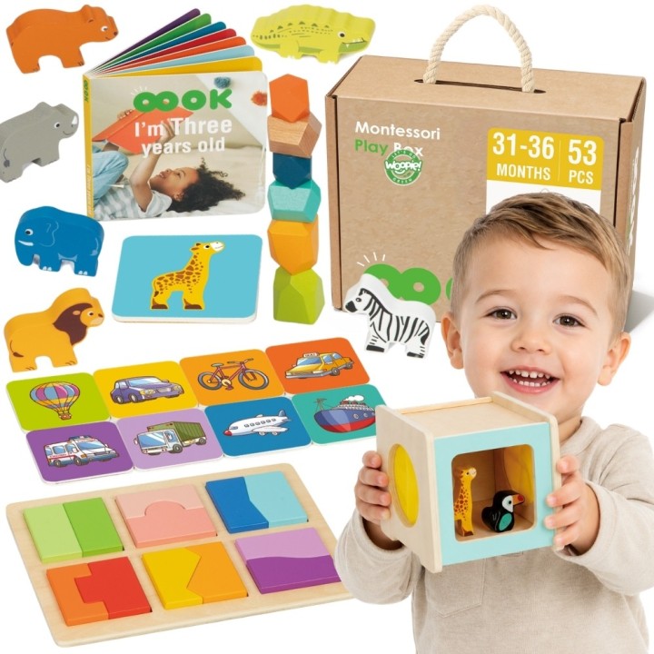 Montessori Play Box Woopie Green - Zestaw Edukacyjny 31-36 Miesięcy