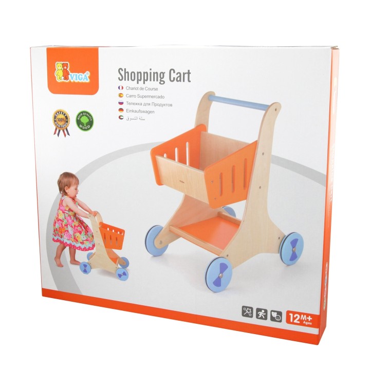 VIGA Wooden Shopping Cart – Toy for Children