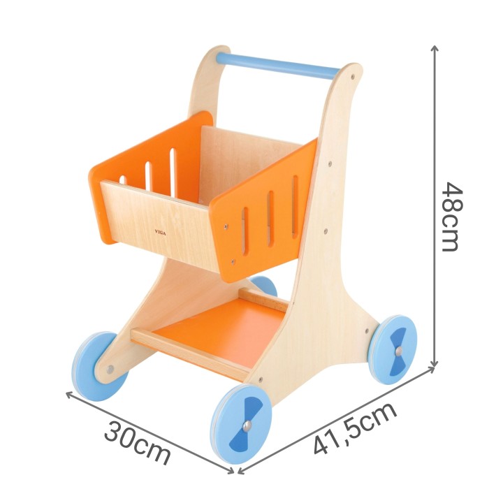 VIGA Wooden Shopping Cart – Toy for Children