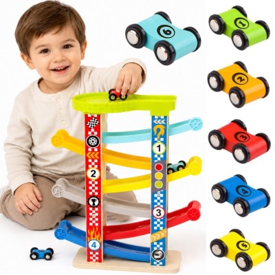 Kolorowa Zjeżdżalnia Tor Dla Samochodów TOOKY TOY - Zabawki dla Dzieci
