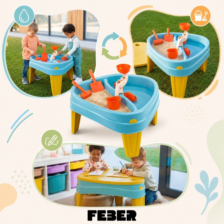 FEBER Stolik Wodny CASUAL 3w1 - Piaskownica, Biurko, Stolik Piknikowy