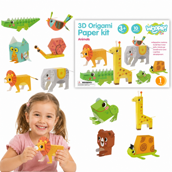 WOOPIE ART&FUN 3D Origami Creative Kit - 10 Animals to Make