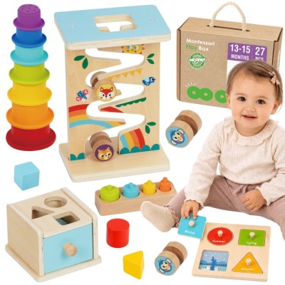 Box Montessori 6w1 WOOPIE - Drewniany Zestaw Edukacyjny dla Malucha