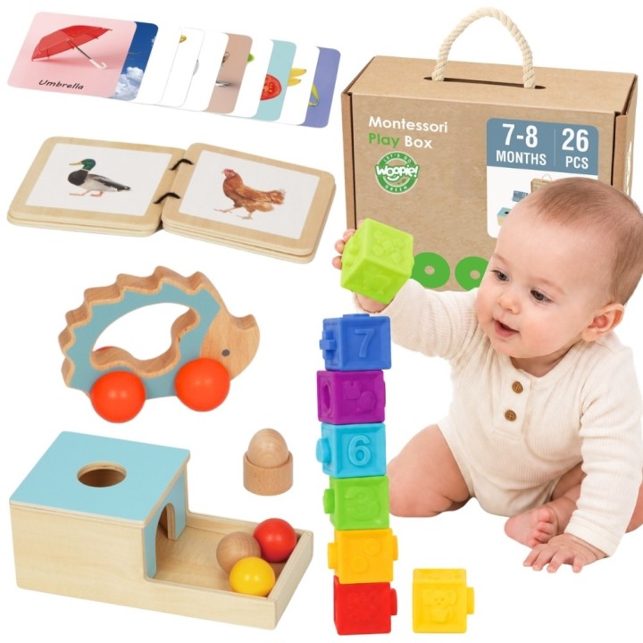 Box Pudełko XXL Montessori 6w1 WOOPIE - Sensoryczne dla niemowlaka