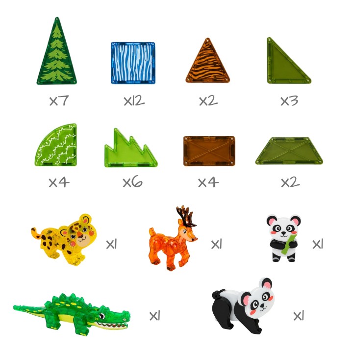 Klocki Magnetyczne Rzadkie Zwierzęta Woopie - 45 el. do budowania zoo
