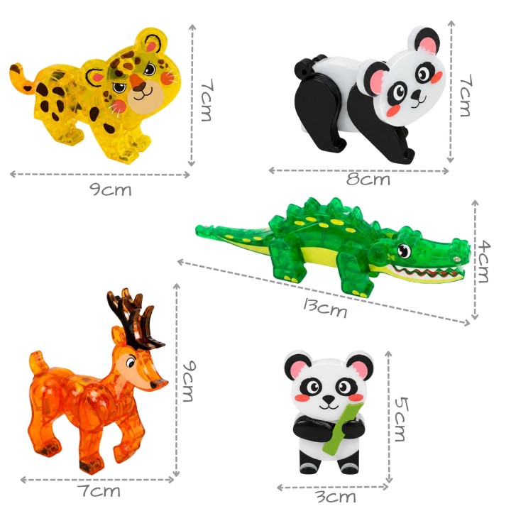 Klocki Magnetyczne Rzadkie Zwierzęta Woopie - 45 el. do budowania zoo