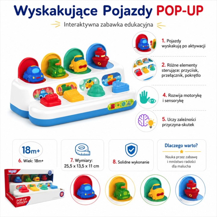 WOOPIE BABY POP-UP Vehicles - Educational Toy