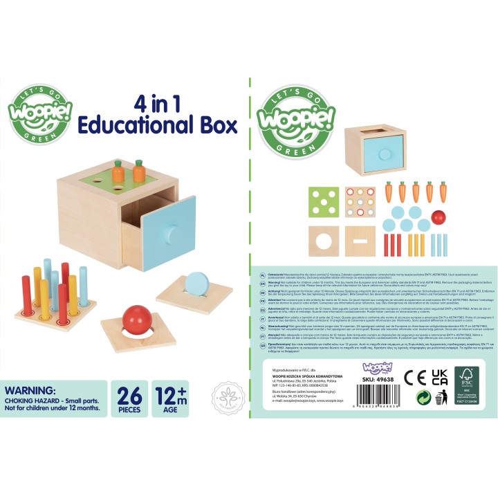 WOOPlE GREEN 4-in-1 Educational Drawer Montessori Sorter FSC