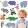 VIGA Wooden Magnets Wild Animals – Colorful Educational Magnets 18M+