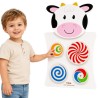 VIGA Drewniana Tablica Manipulacyjna Krówka Certyfikat FSC Montessori