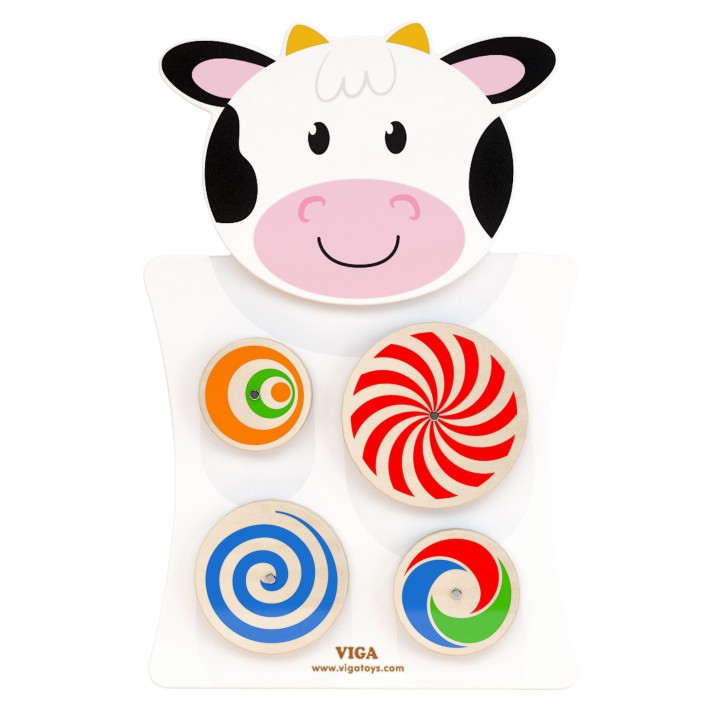 Wooden Manipulative Board Cow Montessori FSC 60 cm
