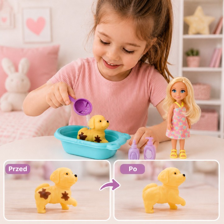 WOOPIE Magic Color Changing Bath Doll and Dog