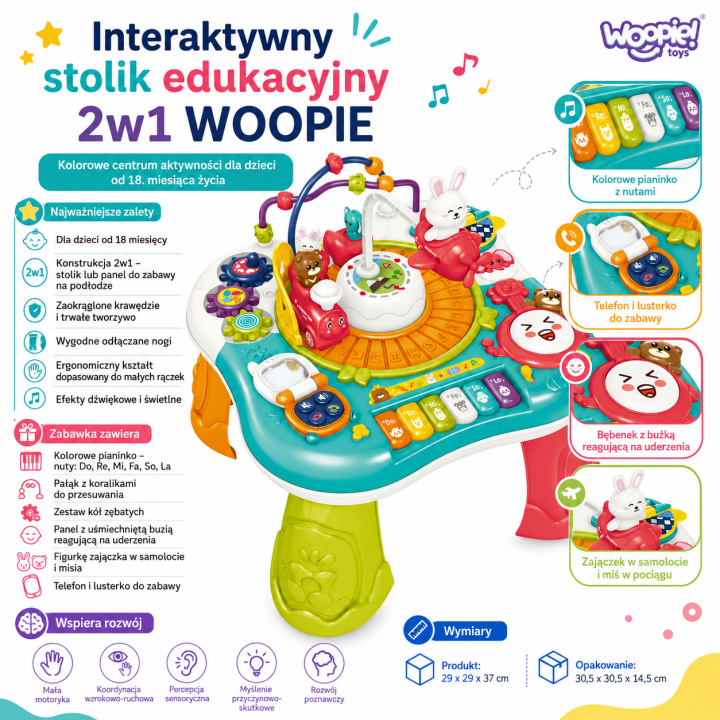 WOOPIE BABY 2-in-1 Interactive Educational Table for Children
