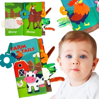 Książeczka WOOPIE BABY z Ogonkami Zwierząt - Materiałowa