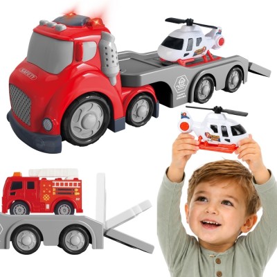 WOOPIE Red Fire Department City Truck with Effects