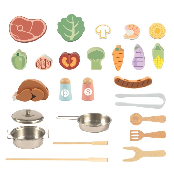 Wooden Kitchen with Grill Tooky Toy - an educational toy for children.