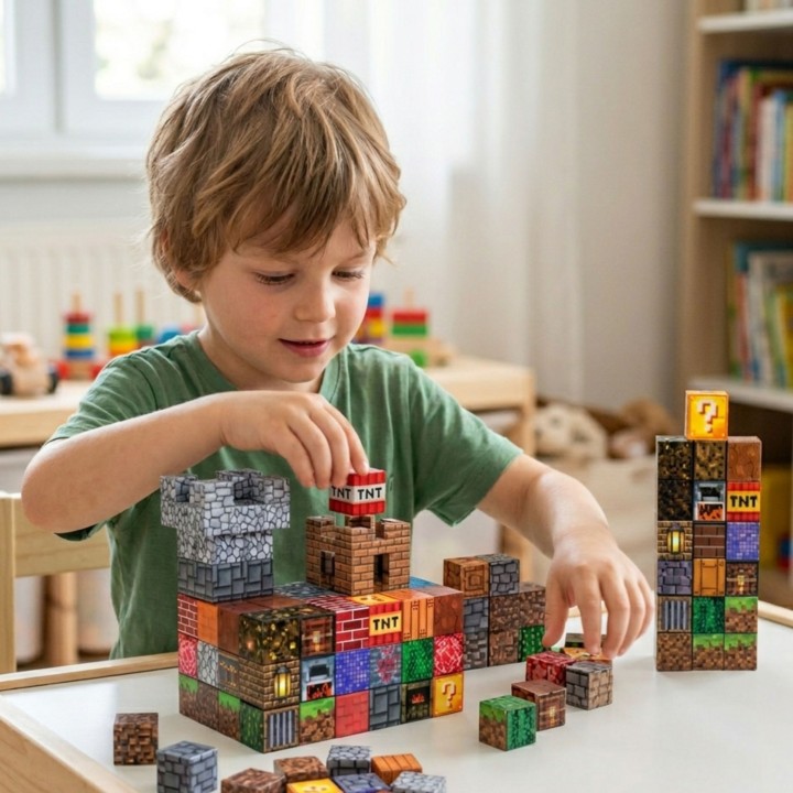 Magnetic Cube 63-piece blocks – creative fun for children 3+ WOOPIE