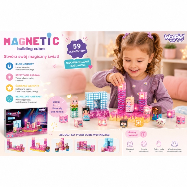 WOOPIE Magnetyczne Klocki Scena 59 el - Edukacyjne Klocki STEM