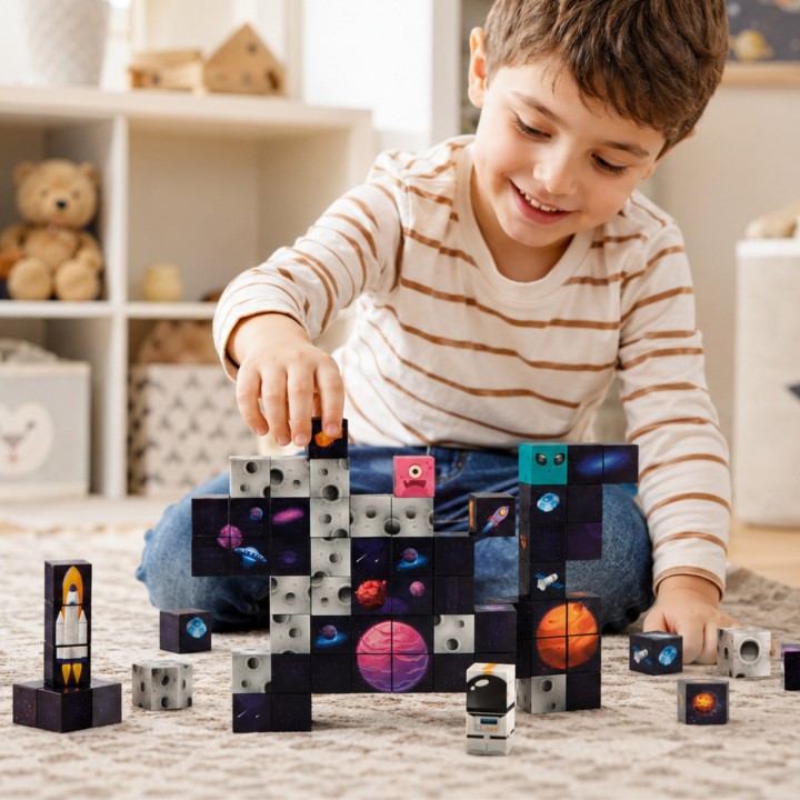 WOOPIE Magnetic construction cubes Kosmos 74 pcs.