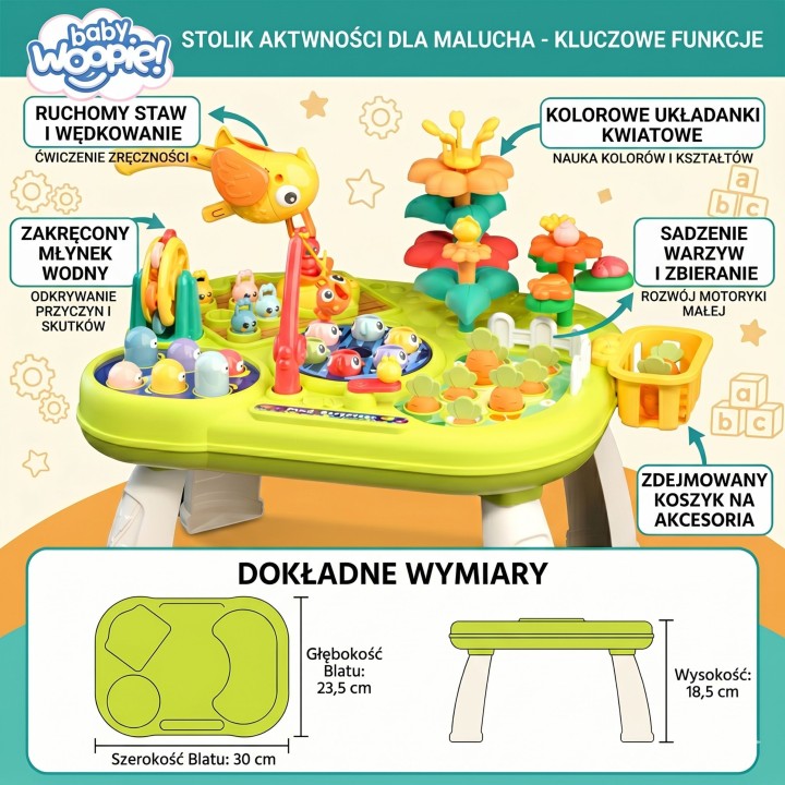 Interactive 8-in-1 Educational Multi-Table WOOPIE BABY Montessori