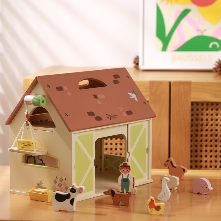 Wooden Vintage Farm (Classic World) - Folding House 17 pieces