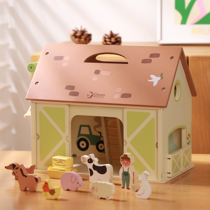 Wooden Vintage Farm (Classic World) - Folding House 17 pieces